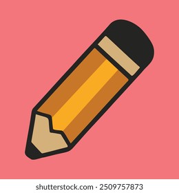 Pencil icon vector art illustration.