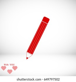 pencil icon, vector best flat icon, EPS