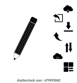 pencil icon, vector best flat icon, EPS