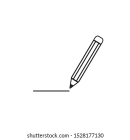 Pencil Icon Vector. Black pictogram in trendy flat style illustration on white background. Pencil logo design inspiration