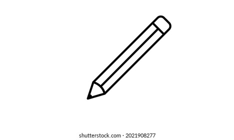 Pencil Icon. Vector black and white editable illustration