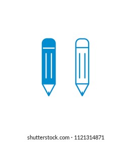 Pencil Icon Vector Blue pictogram illustration on white background.