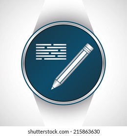 Pencil icon. Vector button with pencil   