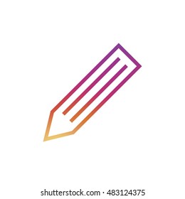 Pencil icon vector, clip art. Also useful as logo, silhouette and illustration.