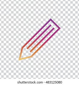 Pencil icon vector, clip art. Also useful as logo, silhouette and illustration.