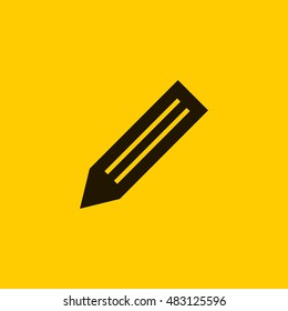 Pencil icon vector, clip art. Also useful as logo, silhouette and illustration.