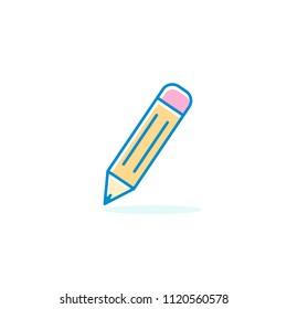 Pencil Icon Vector Colored pictogram illustration on white background.