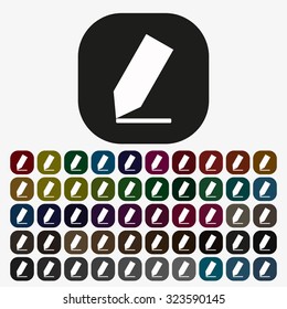 pencil. icon. vector design, set of colored buttons