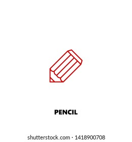 pencil icon. pencil vector design. sign design. red color