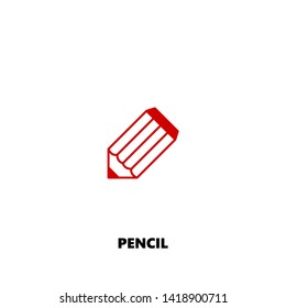 pencil icon. pencil vector design. sign design. red color