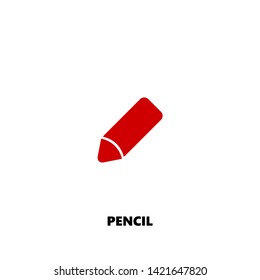 pencil icon. pencil vector design. sign design. red color