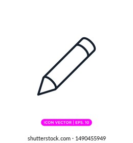 Pencil Icon Vector Design Template With Editable Stroke