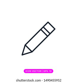 Pencil Icon Vector Design Template With Editable Stroke