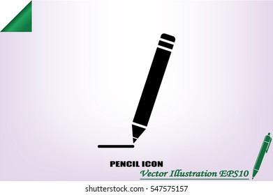 pencil icon vector EPS 10, abstract sign flat design,  illustration modern isolated badge for website or app - stock info graphics