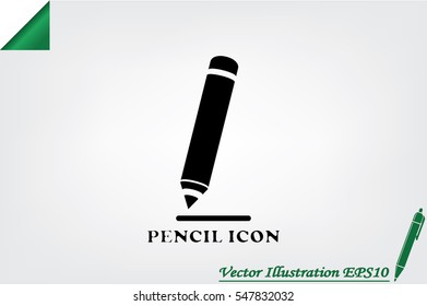 pencil icon vector EPS 10, abstract sign flat design,  illustration modern isolated badge for website or app - stock info graphics.