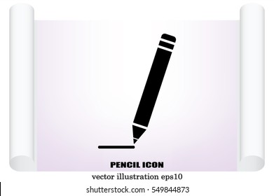 pencil icon vector EPS 10, abstract sign flat design,  illustration modern isolated badge for website or app - stock info graphics
