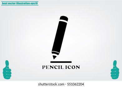 pencil icon vector EPS 10, abstract sign flat design,  illustration modern isolated badge for website or app - stock info graphics.