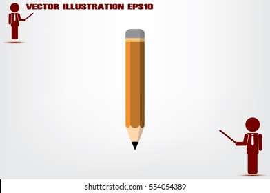 pencil icon vector EPS 10, abstract sign flat design,  illustration modern isolated badge for website or app - stock info graphics