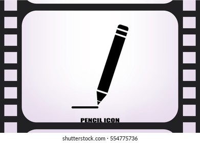 pencil icon vector EPS 10, abstract sign flat design,  illustration modern isolated badge for website or app - stock info graphics.