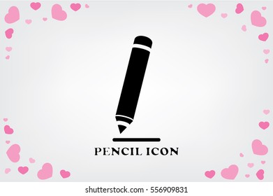 pencil icon vector EPS 10, abstract sign flat design,  illustration modern isolated badge for website or app - stock info graphics.