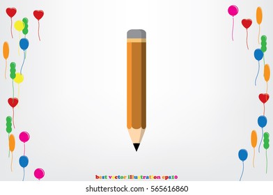 pencil icon vector EPS 10, abstract sign flat design,  illustration modern isolated badge for website or app - stock info graphics