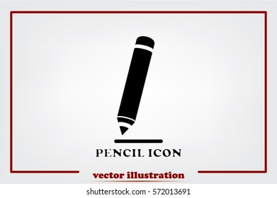pencil icon vector EPS 10, abstract sign flat design,  illustration modern isolated badge for website or app - stock info graphics.