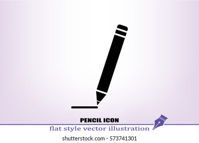 pencil icon vector EPS 10, abstract sign flat design,  illustration modern isolated badge for website or app - stock info graphics