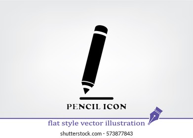 pencil icon vector EPS 10, abstract sign flat design,  illustration modern isolated badge for website or app - stock info graphics.