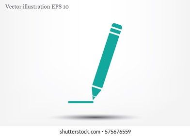 pencil icon vector EPS 10, abstract sign flat design,  illustration modern isolated badge for website or app - stock info graphics.