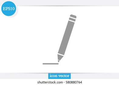 pencil icon vector EPS 10, abstract sign flat design,  illustration modern isolated badge for website or app - stock info graphics.