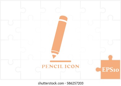 pencil icon vector EPS 10, abstract sign flat design,  illustration modern isolated badge for website or app - stock info graphics