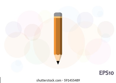 pencil icon vector EPS 10, abstract sign flat design,  illustration modern isolated badge for website or app - stock info graphics