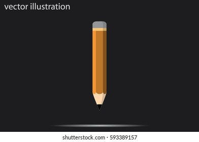 pencil icon vector EPS 10, abstract sign flat design,  illustration modern isolated badge for website or app - stock info graphics.