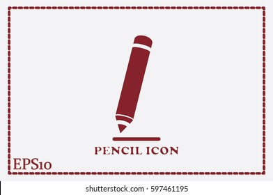 pencil icon vector EPS 10, abstract sign flat design,  illustration modern isolated badge for website or app - stock info graphics