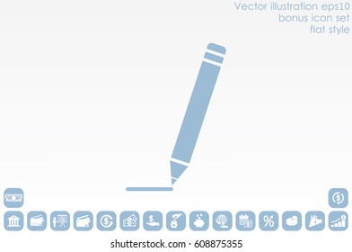 pencil icon vector EPS 10, abstract sign flat design,  illustration modern isolated badge for website or app - stock info graphics