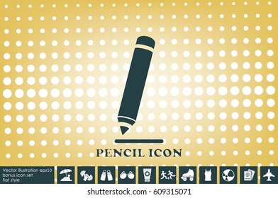 pencil icon vector EPS 10, abstract sign flat design,  illustration modern isolated badge for website or app - stock info graphics