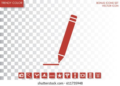 pencil icon vector EPS 10, abstract sign flat design,  illustration modern isolated badge for website or app - stock info graphics