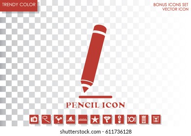 pencil icon vector EPS 10, abstract sign flat design,  illustration modern isolated badge for website or app - stock info graphics