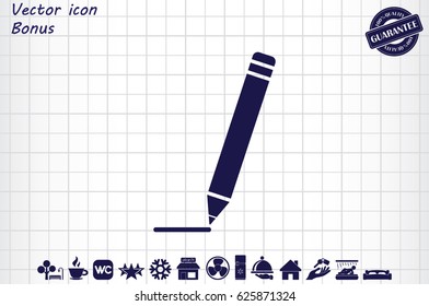 pencil icon vector EPS 10, abstract sign flat design,  illustration modern isolated badge for website or app - stock info graphics