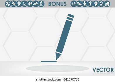 pencil icon vector EPS 10, abstract sign flat design,  illustration modern isolated badge for website or app - stock info graphics