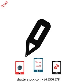 Pencil Icon, Vector EPS 10 illustration style
