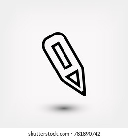 Pencil Icon, Vector EPS 10 illustration style
