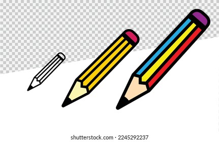 archivo de pasos del vector de iconos de lápiz
