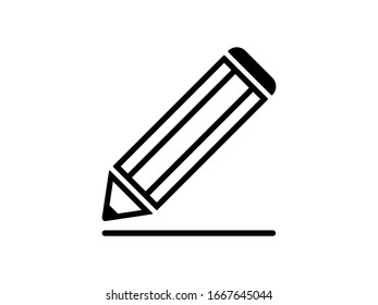 Bleistift-Symbol-Vektorillustration. Stift im modischen Flachstil, professioneller Stift zum Zeichnen.