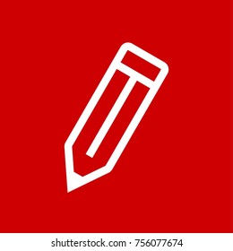 Pencil Icon Vector Fat Design Editable Stroke. 512x512 Pixel Perfect.