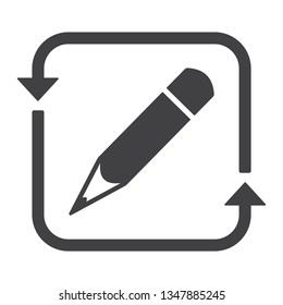 Pencil icon, vector, flat design