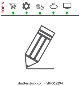 Pencil Icon Vector flat design style