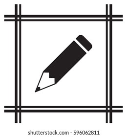 Pencil icon ,vector.  Flat design.