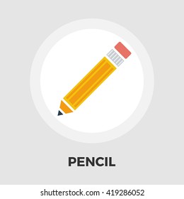 Pencil icon vector. Flat icon isolated on the white background. Editable EPS file. Vector illustration.
