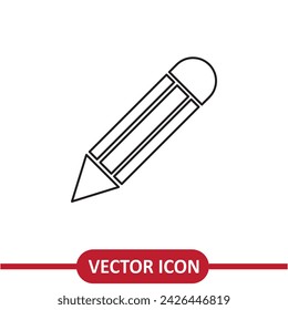 Pencil icon vector. flat liner pen illustration on white background..eps